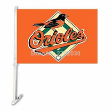 Load image into Gallery viewer, Baltimore Orioles Car Flag 30x45cm with 50cm plastic pole
