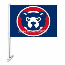 Load image into Gallery viewer, Chicago Cubs Car Flag 30x45cm with 50cm plastic pole