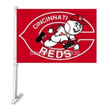 Load image into Gallery viewer, Cincinnati Reds Car Flag 30x45cm with 50cm plastic pole