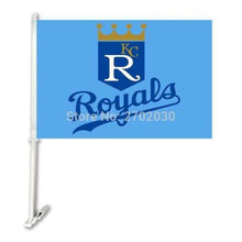 Load image into Gallery viewer, Kansas City Royals Car Flag 30x45cm with 50cm plastic pole