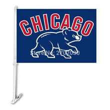 Load image into Gallery viewer, Chicago Cubs Car Flag 30x45cm with 50cm plastic pole