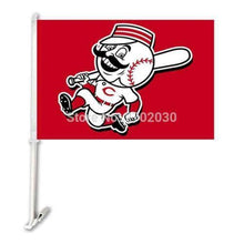 Load image into Gallery viewer, Cincinnati Reds Car Flag 30x45cm with 50cm plastic pole