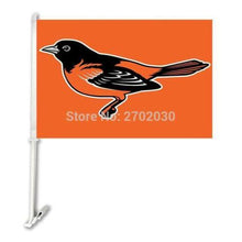 Load image into Gallery viewer, Baltimore Orioles Car Flag 30x45cm with 50cm plastic pole