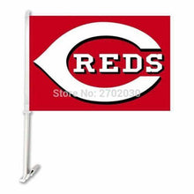 Load image into Gallery viewer, Cincinnati Reds Car Flag 30x45cm with 50cm plastic pole