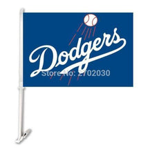Load image into Gallery viewer, Los Angeles Dodgers Car Flag 30x45cm with 50cm plastic pole