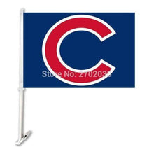Load image into Gallery viewer, Chicago Cubs Car Flag 30x45cm with 50cm plastic pole