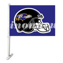 Load image into Gallery viewer, Baltimore Ravens Car Flag 30x45cm with 50cm plastic pole