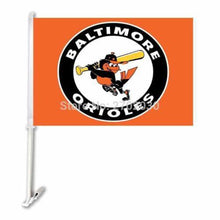 Load image into Gallery viewer, Baltimore Orioles Car Flag 30x45cm with 50cm plastic pole