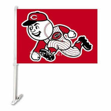 Load image into Gallery viewer, Cincinnati Reds Car Flag 30x45cm with 50cm plastic pole