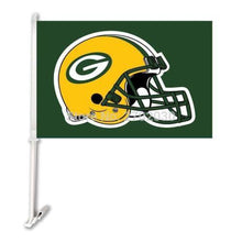 Load image into Gallery viewer, Green Bay Packers Car Flag 30x45cm with 50cm plastic pole