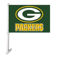 Load image into Gallery viewer, Green Bay Packers Car Flag 30x45cm with 50cm plastic pole