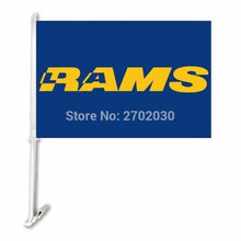 Load image into Gallery viewer, Los Angeles Rams Car Flag 30x45cm with 50cm plastic pole