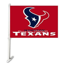 Load image into Gallery viewer, Houston Texans Car Flag 30x45cm with 50cm plastic pole