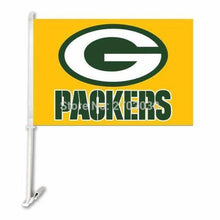 Load image into Gallery viewer, Green Bay Packers Car Flag 30x45cm with 50cm plastic pole