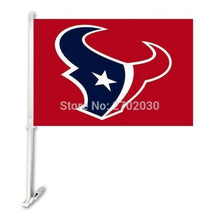 Load image into Gallery viewer, Houston Texans Car Flag 30x45cm with 50cm plastic pole