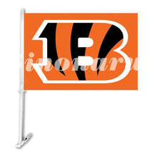 Load image into Gallery viewer, Cincinnati Bengals Car Flag 30x45cm with 50cm plastic pole