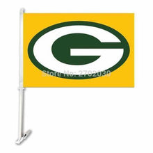Load image into Gallery viewer, Green Bay Packers Car Flag 30x45cm with 50cm plastic pole