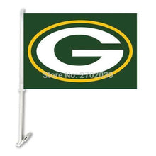 Load image into Gallery viewer, Green Bay Packers Car Flag 30x45cm with 50cm plastic pole