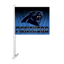 Load image into Gallery viewer, Carolina Panthers Car Flag 30x45cm with 50cm plastic pole