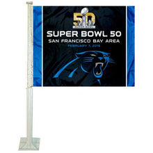 Load image into Gallery viewer, Carolina Panthers Car Flag 30x45cm with 50cm plastic pole