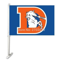 Load image into Gallery viewer, Denver Broncos Car Flag 30x45cm with 50cm plastic pole