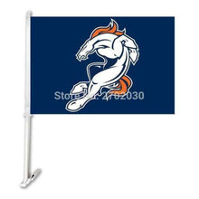 Load image into Gallery viewer, Denver Broncos Car Flag 30x45cm with 50cm plastic pole