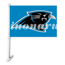 Load image into Gallery viewer, Carolina Panthers Car Flag 30x45cm with 50cm plastic pole
