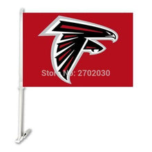 Load image into Gallery viewer, Atlanta Falcons Car Flag 30 x 45cm with 50cm plastic pole