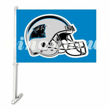 Load image into Gallery viewer, Carolina Panthers Car Flag 30x45cm with 50cm plastic pole